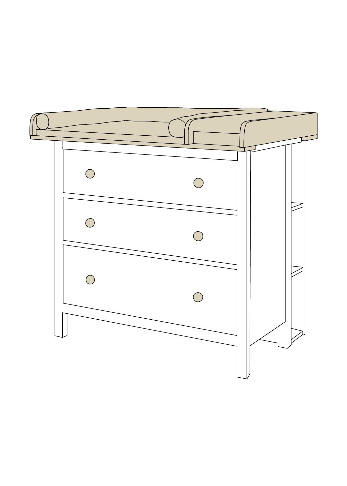 Set für IKEA HEMNES als Wickelkommode in Beige (5 Produkte)